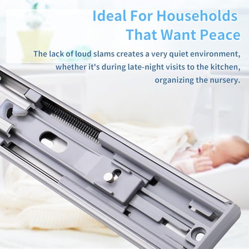 Soft Close Stainless Steel Drawer Slides 5 Pairs Full Extension 10 12 14 16 18 20 22 24 inch Side Mount Dresser Cabinet Replacement Ball Bearing Rails Runner 100LB (Stainless soft close 10Inch) - size: 10 Inch, style: Stainless soft close-5 pairs