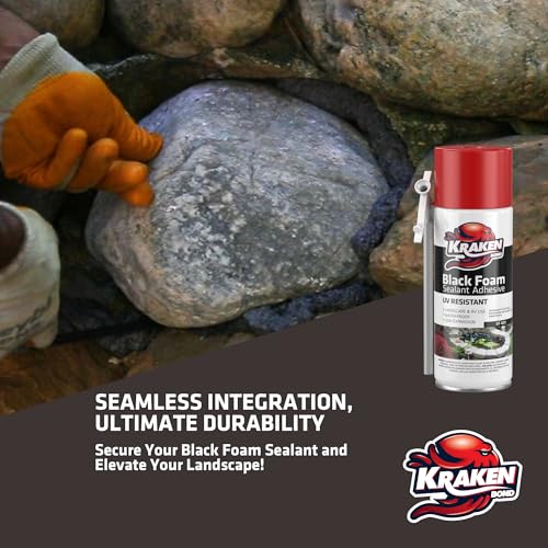 Kraken Bond Habitat Set Black Spray Waterfall Foam Sealant Straw Use 2x12 oz & Aquarium Silicone Sealant 2x10.1 fl oz – Vivarium, Terrarium, Fountain & Aquascape Background, Caulking Gun Not Included