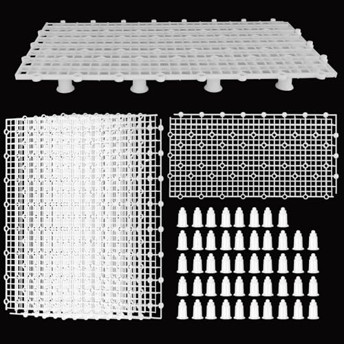 8pcs Aquarium Fish Tank Divider Filter Bottom with Bracket, Plastic Egg Crate Grid (11.6X5.7inch) for Fish Tank Separation, Bottom Filtration & DIY Aquascaping (White, 48 Brackets) - color: white, size: 8pcs
