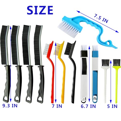 12Pcs Crevice Cleaning Brush,Small Gap Cleaning Brushes for Cleaning Bathroom,Kitchen,Window Grooves,Corners, Sinks, washbasins, Showers, faucets, bathtubs, Gas Stove and Tiles