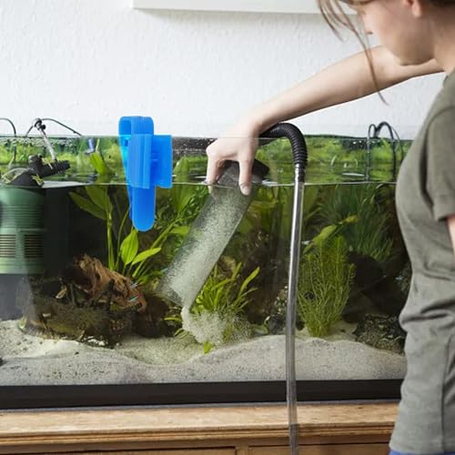 5-Pack ABS Plastic Fish Tank Clamp Water Pipe Holder, Secure Aquarium Hose Mounting for 8-16mm Diameter Tubes, Anti-Slip for Easy Cleaning and Water Change Maintenance in Tanks or Buckets, Black and - color: blue