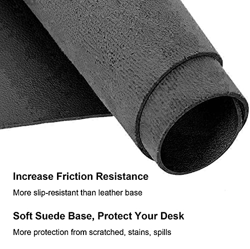 SUJAYU Dual Sided PU Leather Desk Pad, Mouse Pad, Office Desk Mat, Non-Slip Laptop Desk Pad, Waterproof Desk Writing Pad for Office and Home (23.6" x 11.8", Black) - color: Black, size: 11.8" x 23.6"
