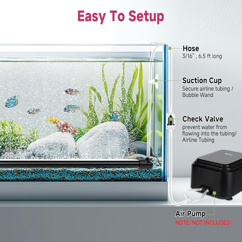 hygger Aquarium Bubble Curtain Wall, Quiet Fish Tank Air Stone with Accessories, High Dissolved Aquarium Bubbler Oxygen Diffuser Decoration for Freshwater & Saltwater - size: 15.7-IN Long