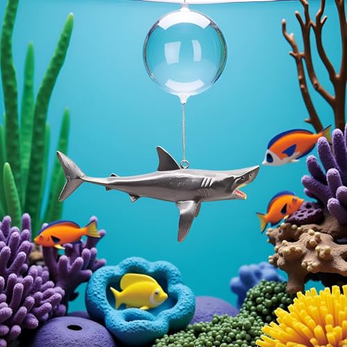 Floating Shark Ornament, Adjustable Aquarium Decor, Thematic Fish Tank Decoration for Shark Pool for Aquarium All Shark Pool Décor