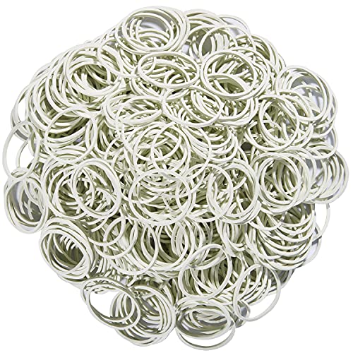 AMUU Rubber Bands1200pcs white small Rubber Band Mini Soft Elastic Bands for Hair Braids Hair Diameter 16mm rubber bands for Office Supplies School Home - color: White-1200Pcs