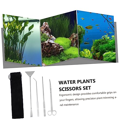 BESPORTBLE 1set Aquarium Aquascaping Tools Kit Water Plant Scissors Tweezers Spatula for Fish Tank Maintenance for Pruning Delicate Aquatic Plants