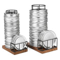 2PCS Mason Jar Lid Organizer & Holder (Wide Mouth & Regular Mouth) Iron Ball Jar Wooden Storage Accessories for Home Kitchen Organization Fit Mason/Canning/Bamboo Lids, Holds 20 Lids & 20 Rings