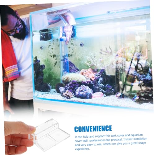 TOYANDONA 4pcs Acrylic Fish Tank Cover Support Bracket Sturdy Lid Holders for Various Open Aquariums Easy to Install and Wear- Design for Preservation