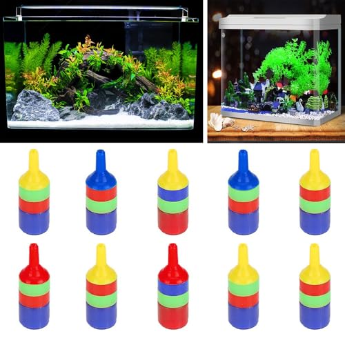 10pcs 1.7 Inch Plastic Aquarium Air Stones Bubbler with Strong Erosion Resistance High Efficiency Oxygen Diffuser for Fish Tank Aeration