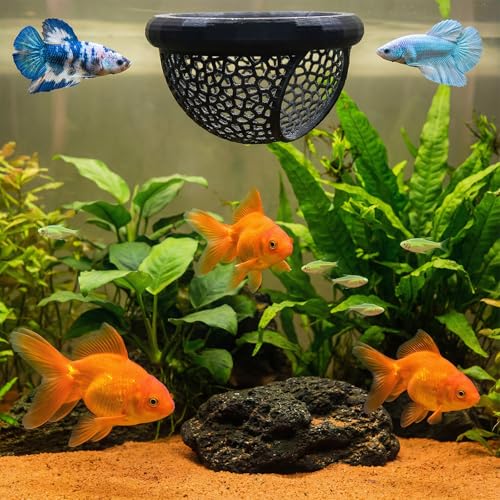 Betta Hammock, Betta Fish Hammock Floating Bettas Hide & Shrimp Cave, Aquarium Hiding Feeding Decorative Accessories, Safe Resting Spot for Betta-Fish, Shrimp and Small Fish (Black, 2 PCS)
