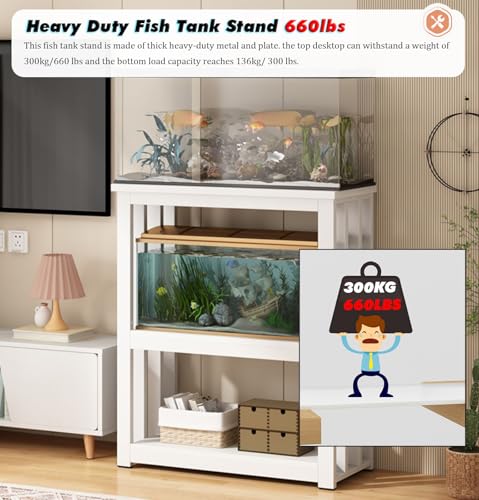 Fish Tank Stand Cabinet for 12-20" Aquariums, Multi-Tier Steel Storage Shelf, Adjustable Panel, Reptile Terrarium Rack, Durable Home Office Organizer, Ideal for Fish Lovers - color: #D, size: 65x45x100cm/25x18x39in