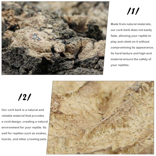 4Pcs Reptile Bark Decor Wood, Natural Cork Bark Tube Decor, Wood Bark Terrarium for Reptiles, Random Shape Random Size
