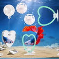 Betta Fish Toys, 2 PCS Heart Fish Exercise Ring and Nitrifying Balls Set, Heart Betta Mirror Toy Set, Feeding Ring with Suction Cup, Fishing Tank Accessories for Gifts (Green) - color: Green Heart