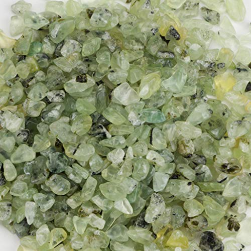 Cherry Tree Collection 1/2 Pound Polished Tumbled Gemstone Chips, Pebbles, Crystal Chips Bulk for Jewelry Making, Healing, Plants, Succulents, Aquariums, Decoration, Chakra (Prehnite) - color: Prehnite