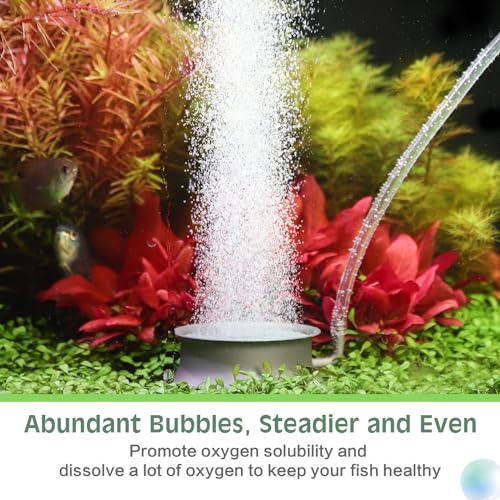 hygger Aquarium Air Stone Nano Bubble Stone Quiet Ultra High Dissolved Oxygen Diffuser Kit Stainless Steel Fish Tank Bubbler Nano Oxygen Air Stone for Aquarium Fish Tank and Hydroponics-2.2inch - size: 2.2inch