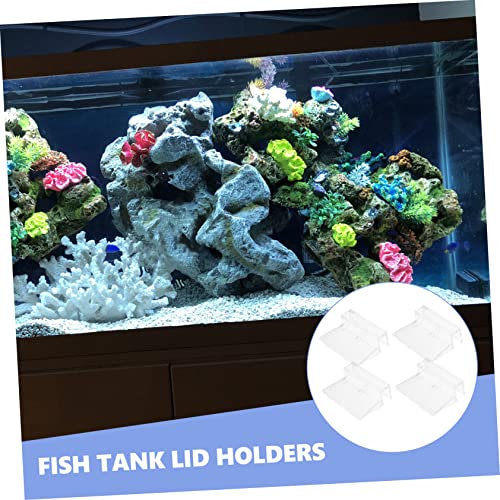 SUPVOX 16Pcs Sturdy Acrylic Aquarium Lid Racks Durable Fish Tank Cover Holders for Tanks and Wear Resistant Support Brackets for Aquariums