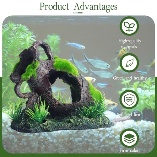 RUIAN Aquarium Broken Barrel Ornament - Fish Hide Cave Decor with Water Bottle Feature, Safe Resin Hideaway for Betta Cichlids Shrimp Aquatic Pets(Water bottle) - color: Water Bottle
