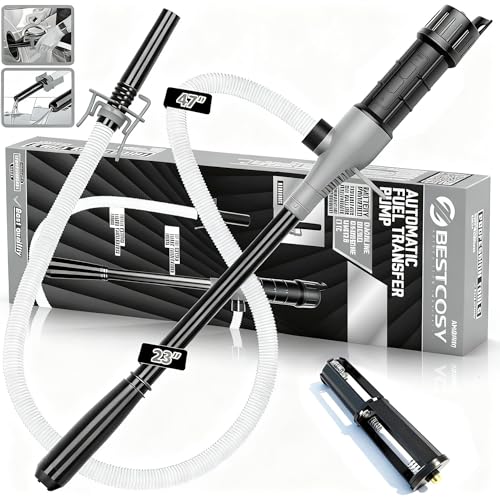 Transfer Pump Battery Operated Electric Siphon Pump for Gas, Fuel, Diesel, Water Transfer 2.4 GPM Flow Oil Extractor, 47 Inches Hose-Easy to Use Hand Fuel Pump, Multi-Use Siphon Transfer Pump(Grey) - size: 1 Pack of 1 Grey