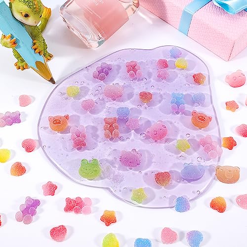 Tmtains Slime Charms Kawaii Resin Charms 3D Cute Nail Charm Mini Flatback Luminous Animal Charm Bulk Resin Jewelry Making Turtle Embellishments Supplies for Cell Phone Scrapbooking DIY Crafts - color: Colorful