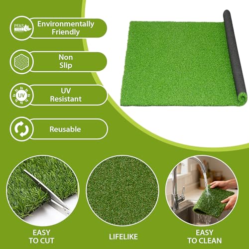 Artificial Grass Turf,4X8ft Artificial Synthetic Fake Grass,0.6" Pile Height,Indoor Outdoor Garden Grass Carpet,Patio Balcony Lawn, Astro Turf Rug Dogs Pet,Golf Training Mat,Green - size: 4FTX8FT