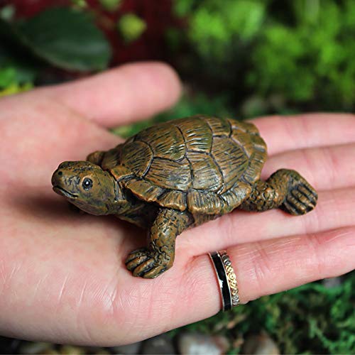 2 Pcs Miniature Turtle Figurines, Fish Tank Decoration Fairy Garden Teutle Landscape Decor Ornament