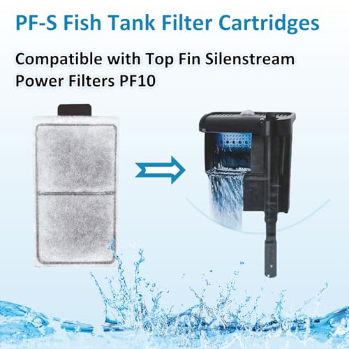 9 Pack PF-S Fish Tank Filter Cartridges, Aquarium Filter Cartridges Replacement Compatible with Top Fin Silenstream PF10 Power Filters - size: 9 Pack