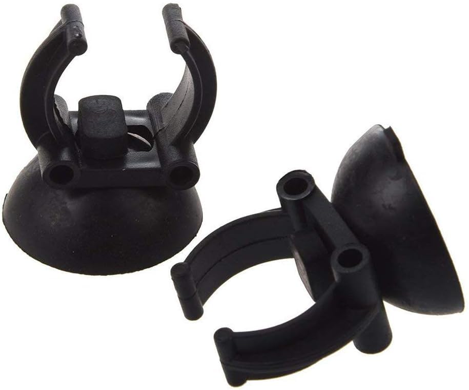 2 PCS Black Suction Cup Fish Tank Aquarium Heater Rubber Clip Airline Tubing Glass Holder Pet Supplies Cost- Effective Fashion in Practical Aquarium Pumps and Filters