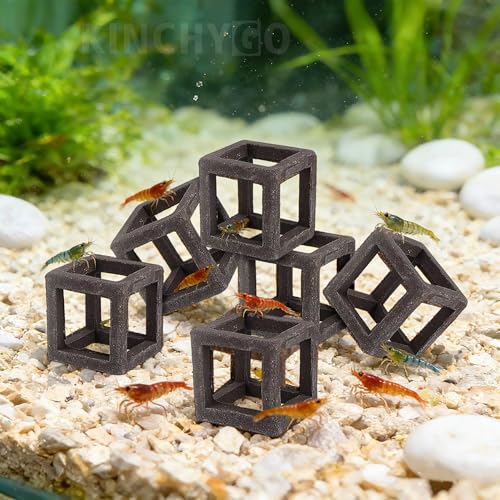 5 Pack Ceramic Aquarium Cave, Cube Shrimp Hideaway Breeding Shelter Fish Tank Decor Ornament