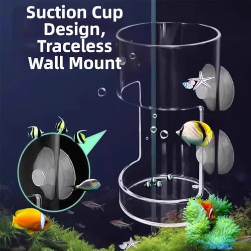 Fish Tank Feeding Tray Set with Suction Cups - Tube Supplies, Tank Divider, Breeder Box for Round Aquariums & Fish Bowls - Essential Aquarium Accessories