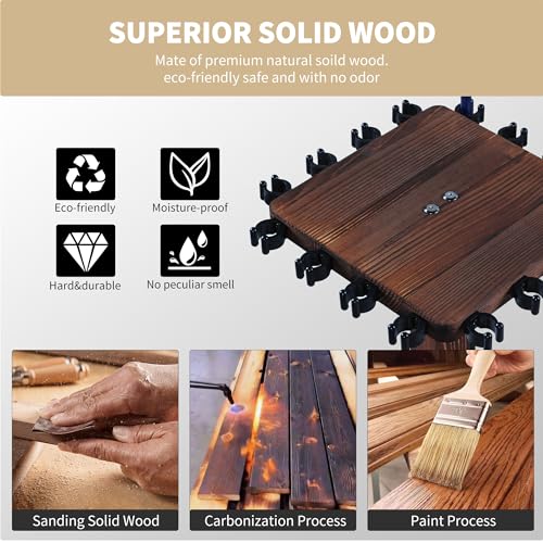 360° Rotating Fishing Rod Holder, Natural Wooden Fishing Pole Rack Stores 16 Rods, Floor-Standing Fishing Rod Storage Organizer with Rounded Clips for Garage, Basement, or Shed, Easy to Install - color: Brown, size: Square