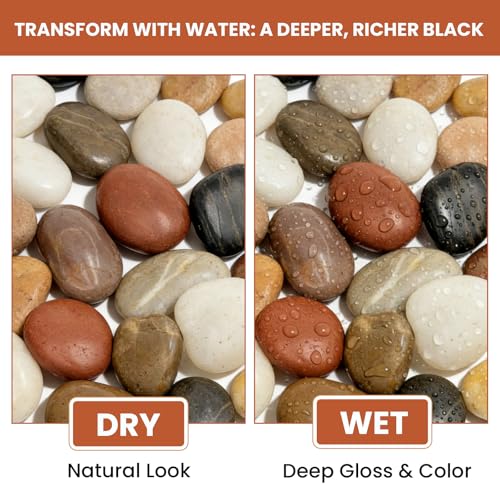 6lbs Polished River Rocks for Landscaping, 2-3 Inch Mixed Pebbles for Garden, Decorative Stones for Plants, Potted Succulents, Fish Tank, Aquarium Decor, Outdoor Yard & Walkways - size: 6lb, style: colorful