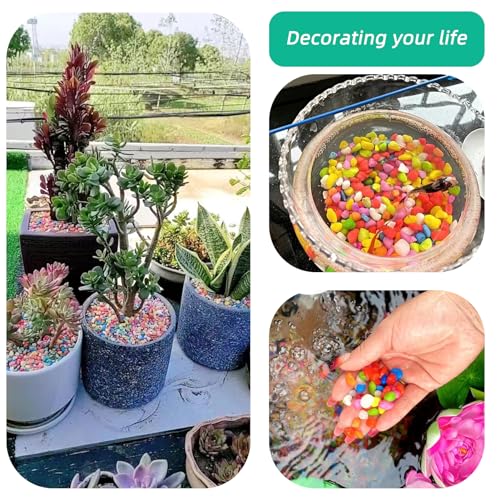 Green Pebbles for Crafts, 0.9 Pound Natural Polished Aquarium Gravel, Decorative Pebbles for Indoor Plants, Turtle Tank, Vase, Succulents Cactus, Garden Landscaping - color: Green