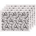 SUPERDANT 4PCS Rabbit Flowers Underglaze Paper Transfer Animal Leaves Transfer Paper for Clay Ceramic Porcelain Under Glaze Transfers for Pottery Enamel Decals Black Underglaze Decal Papers - style: Rabbit and Floral