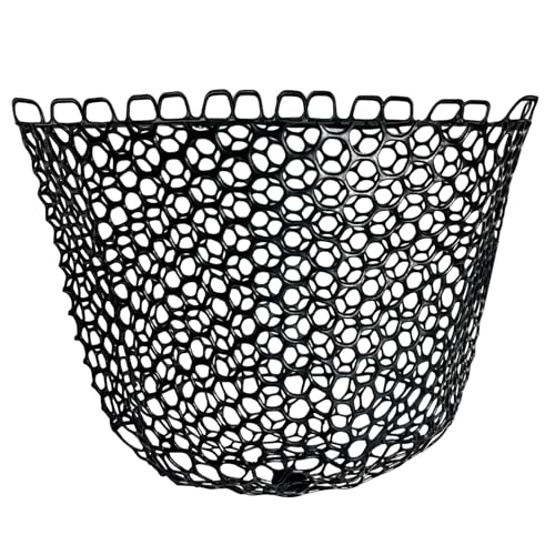 Fishing Landing Net Trout Net Replacement Netting with Rubber Mesh for Fish Fly and Fishing Landing - color: Black Rubber Fishing Net, size: Dia 27cm*Dep 20cm(Cir 85cm)