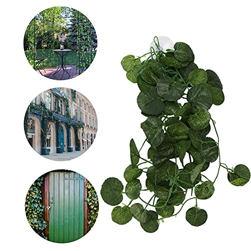 Tall Fish Tank Plant for Reptiles,Leopard Gecko Tank Plants Reptile for Terrarium, Silk Aquarium Plants for Betta Fish (Green Shell)