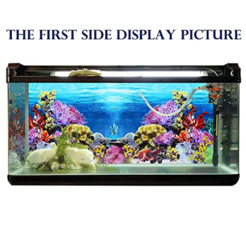 ELEBOX New 23" x 71" Fish Tank Background Paper Wallpaper 2 Sided Colorful Seaweed Water Plants Aquarium Background Picture - color: Coral Reef, size: H:23.4"x L:71.7"