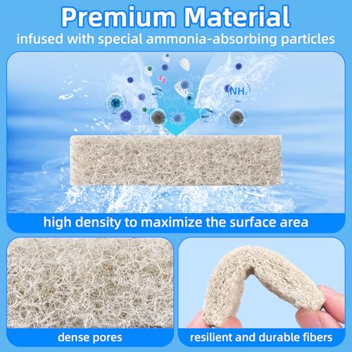 AQUANEAT Replacement Ammonia Reducer Pads Compatible with Aqueon QuietFlow 20 and 75 LED PRO Aquarium Power Filter (6)