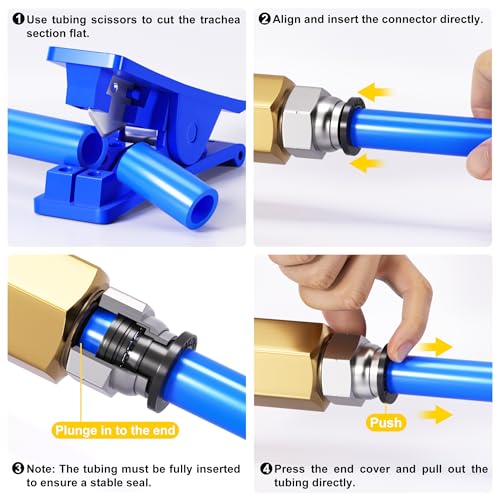 TAILONZ PNEUMATIC Male Straight 1/4 Inch Tube OD x 1/4 Inch NPT Thread Push to Connect Fittings PC-1/4-N2 (Pack of 20) - size: 1/4"OD x 1/4"NPT