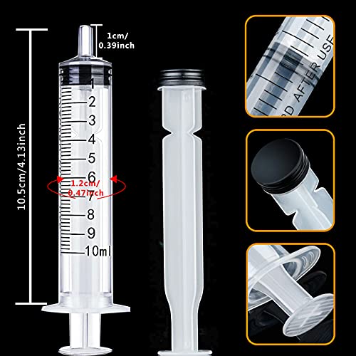 20PCS-10 ml Plastic Syringes, Individually Packge for Scientific Labs Experiment Refilling,Watering,Measuring,lip gloss injection