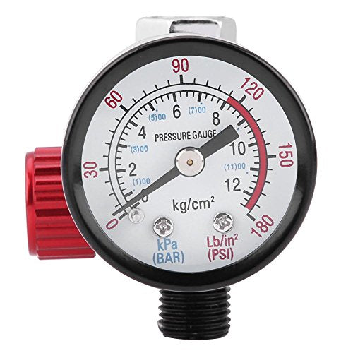 Air Pressure Regulator, High Precision Control Spray Gun Regulator Durable 1/4 Inch Gauge Easy Install for Auto Body Shops DIY Projects Manufacturing Facilities Industrial Use