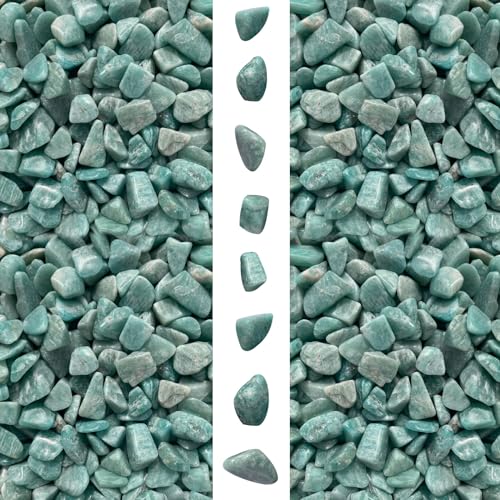 gemshan Amazonite Chip shealing stone 2lb/910g Healing Crystal Chips 7mm-9mm for Aquarium Vase Plant Decoration Jewelry DIY - color: Amazonite