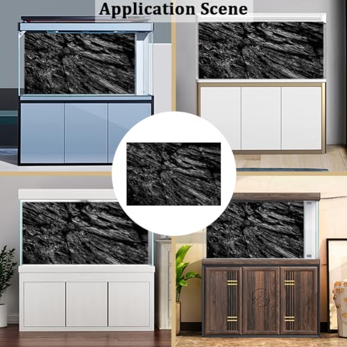 CREATCABIN Aquarium Background Fish Tank Background Self-Adhesive Stickers Decals Decor Home Office Aquariums Gift for Fishkeeping Enthusiasts Aquascaping Hobbyists 23.62x11.81 Inch Cascading Stone - style: Cascading stone