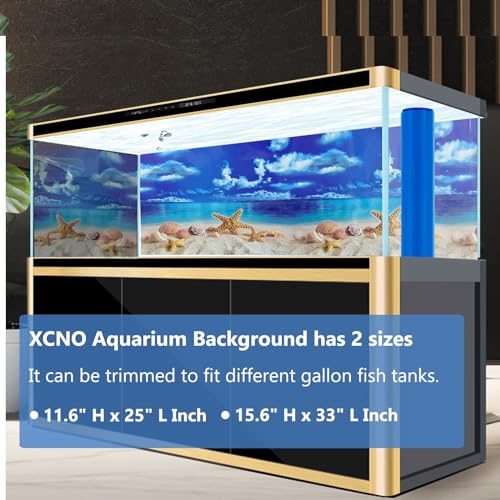 XCNO Fish Aquarium Background Poster Beach Fish Backdrop for Aquarium 10 20 Gallon Tank Wallpaper Fish Tank Background Double Sides Fish Tank Stickers - color: Sandbeach, size: 11.6" x 25" In
