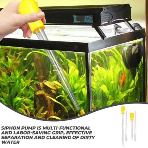ULTECHNOVO Fish Tank Siphon Pump 2-Pack with Extension Tubes Handheld Aquarium Vacuum Water Changer for Easy Fish Tank Maintenance