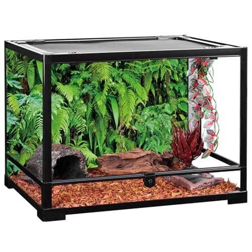AWERT 72x18 inches Tropical Terrarium Background Tropical Plants Leaves Aquarium Background Rainforest Reptile Habitat Background Vinyl - size: 72x18in/180x45cm