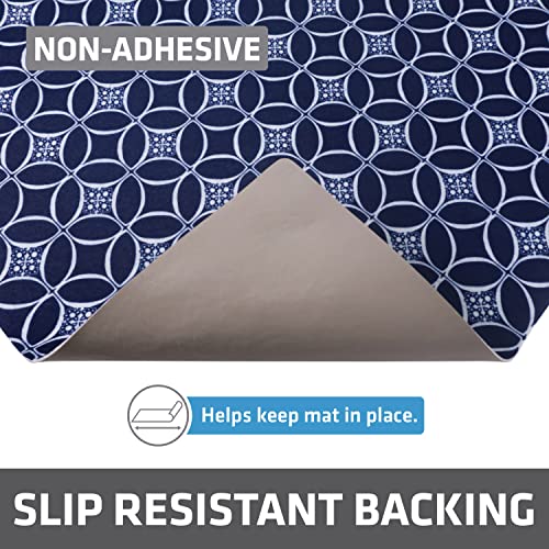 Drymate Premium XL Under Sink Mat, Waterproof Cabinet Protection Mats for Kitchen & Bathroom, Absorbent Shelf Liners, Slip-Resistant, Non-Adhesive, Machine Washable (USA Made)(24”x59”)(Indigo) - color: Indigo, size: 24"W x 59"L