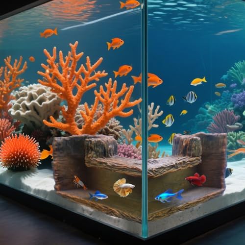90° Corner Fish Cave Viewing Tunnels | Realistic Driftwood Stump Hideout for Shrimp, Betta, Corydoras | BPA-Free Premium Resin, Safe for Aquarium (5.1”x5.1”x2.8”) - style: Stump