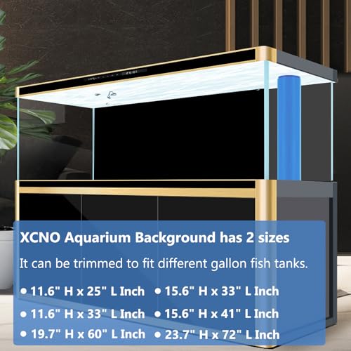 XCNO Blue Black Aquarium Background Poster Fish Tank Background Wallpaper Aquarium Backdrop Double-Sided Fish Tank Decorations Paper 24"x 72" - size: 23.6" H x 72" L