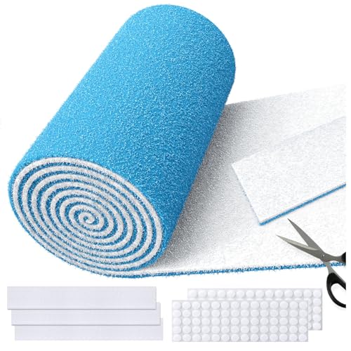 Air Vent Filters Roll,12" x90" Cut to Fit Air Filter Material(60+Filters),MERV 8 Triple Filtration Electrostatic Vent Filter for Home Floor,Ceiling,Furnace, AC & HVAC-Includes 48 Adhesive Hook Tape - style: 12" x 90"(Blue)