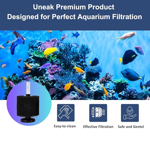 Extra Small Aquarium Sponge Filter Fish Tank Silent Filteration Breeding Fry Betta Shrimp Nano Tank Accessories Air Stone 4-inch Airline Tubing up to 5 Gallon - size: Extra Small
